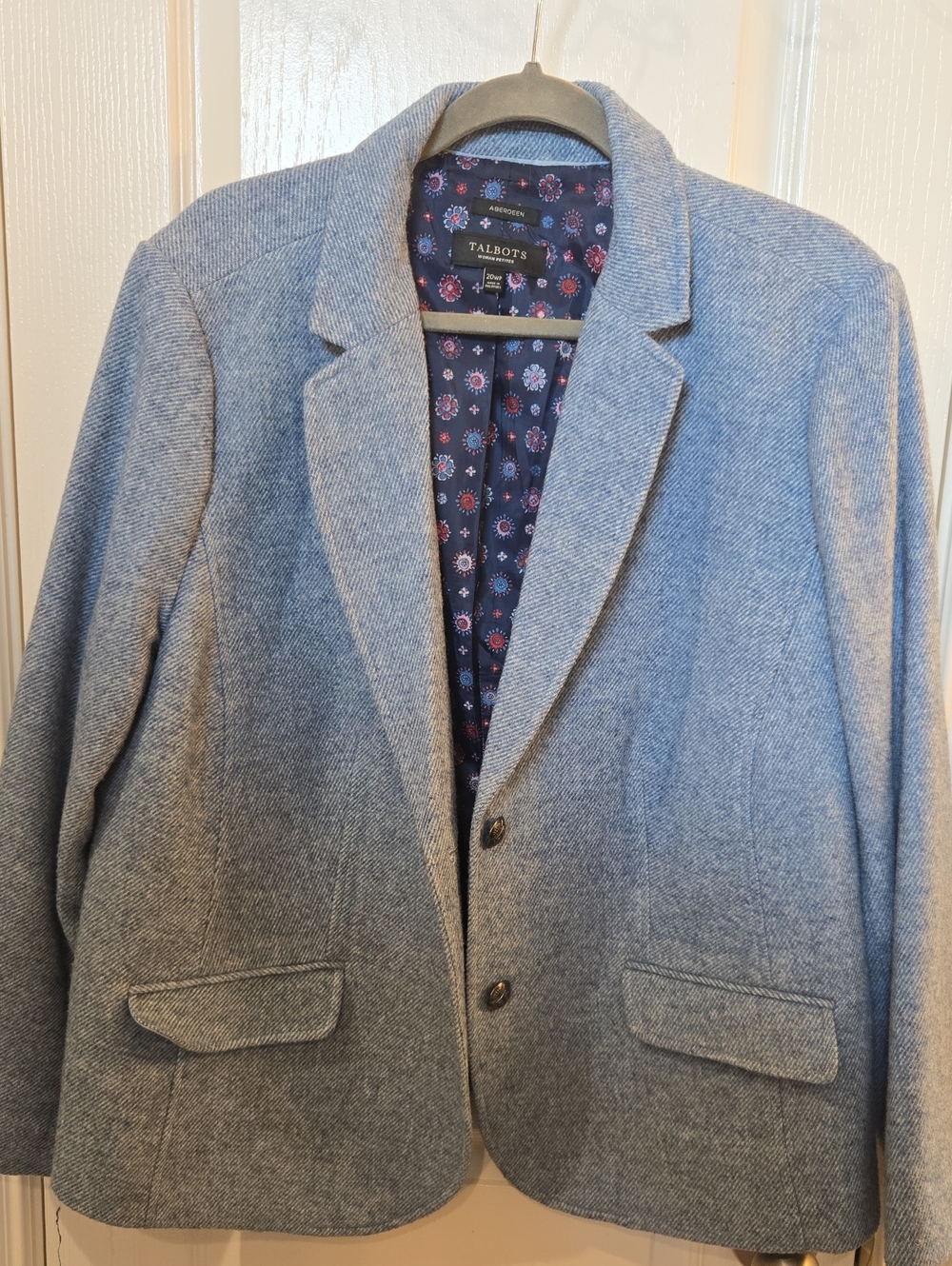 Talbots Light Blue Women's Pea Coat Blazer